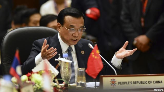 Thủ tướng Trung Quốc Lý Khắc Cường phát biểu trong phiên họp với lãnh đạo các nước ASEAN ngày hôm qua 9/10 tại Brunei.