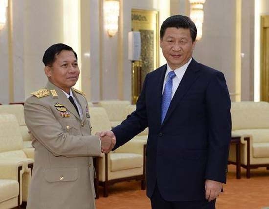 Ông Tập Cận Bình tiếp Tổng tư lệnh quân đội Myanmar.