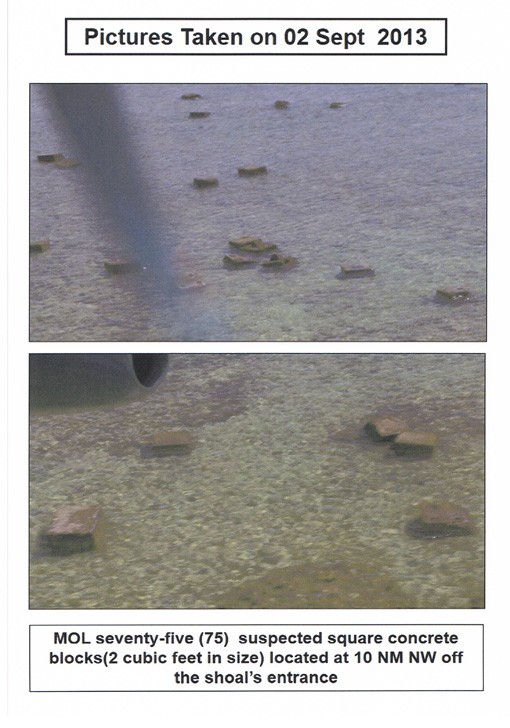Đã có tảo, hàu phủ lên 75 khối bê tông ngoài Scarborough, dấu hiệu cho thấy chúng đã được thả xuống đây nhiều năm trước.