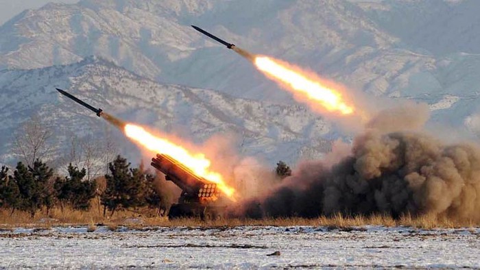 Hỏa lực pháo binh Bắc Triều Tiên.