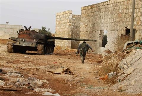 Xe tăng lực lượng Quân đội Syria Tự do, phe phái lớn nhất trong nhóm nổi dậy Syria tại Aleppo. Hình minh họa.