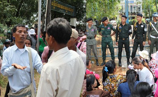 Dân Campuchia biểu tình giữ đất trước doanh nghiệp Trung Quốc. Hình minh họa.