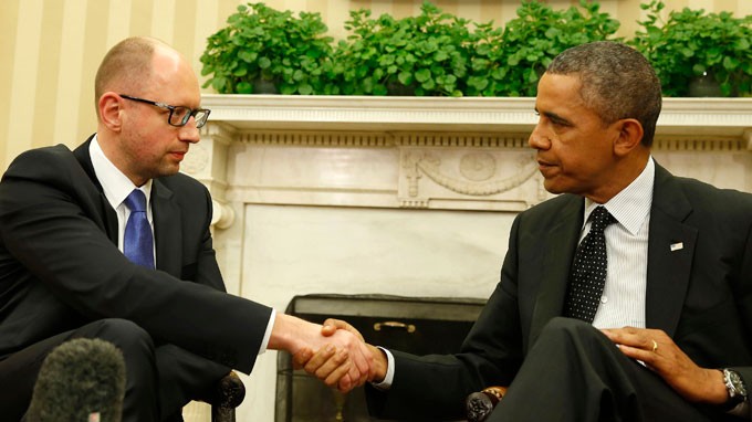 Tổng thống Mỹ Obama tiếp Thủ tướng tạm quyền Ukraine Yatsenyuk.
