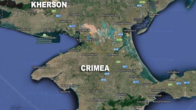 Kherson là tỉnh nối tiếp bán đảo Crimea với lục địa Nga có đa số người dân nói tiếng Nga.
