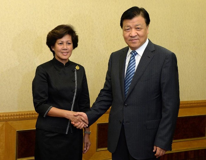 Ông Lưu Vân Sơn, ủy viên Thường vụ Bộ chính trị đảng Cộng sản Trung Quốc tiếp Công chúa Norodom Arunrasmy, Chủ tịch Funcinpec.