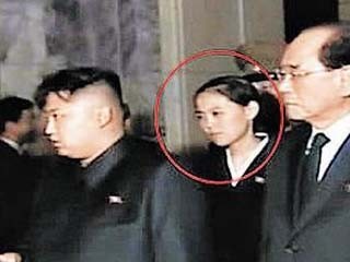 Kim Yo-jung, em gái Kim Jong-un (khoanh tròn đỏ).
