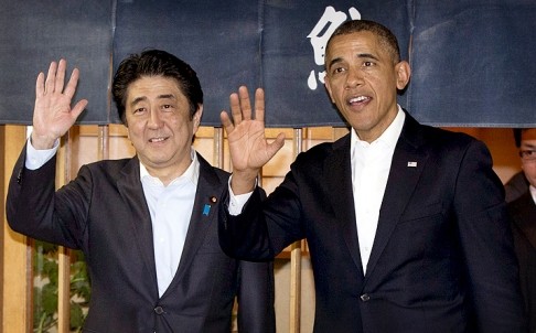 Tổng thống Mỹ Obama và Thủ tướng Nhật Bản Shinzo Abe tại Tokyo.