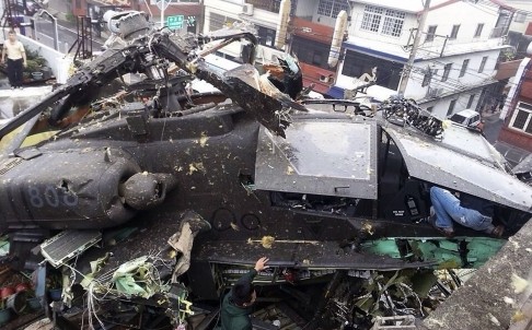 Chiếc trực thăng vũ trang hiện đại Đài Loan vừa mới sắm giờ chỉ còn là đống đổ nát.