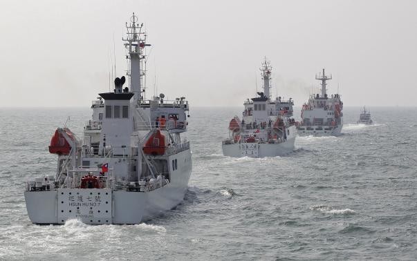 Tàu Cảnh sát biển Đài Loan, lực lượng đang chốt giữ và kiểm soát trái phép đảo Ba Bình nằm trong quần đảo Trường Sa của Việt Nam.