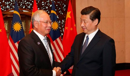 Thủ tướng Malaysia Najib Razak và Chủ tịch nước Trung Quốc Tập Cận Bình.