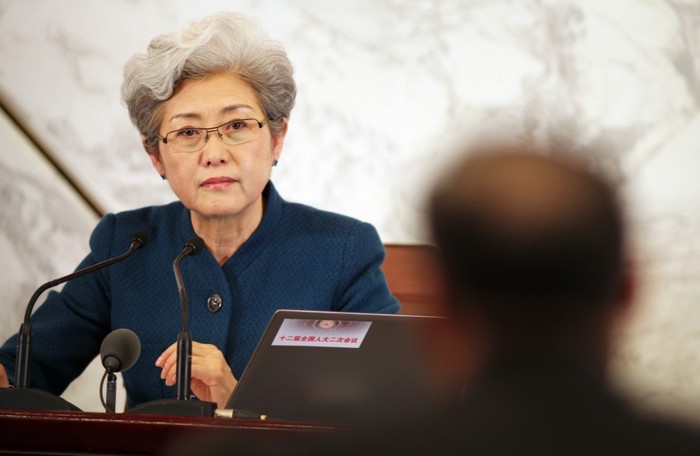 Bà Phó Oánh, trưởng đoàn Trung Quốc tại Đối thoại Shangri-la năm nay.
