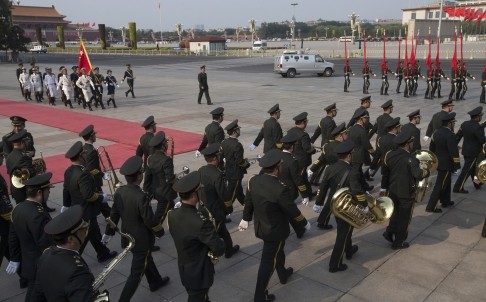 Lính quân nhạc Trung Quốc.