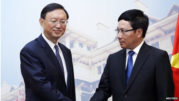 Phó Thủ tướng kiêm Bộ trưởng Ngoại giao Phạm Bình Minh tiếp ông Dương Khiết Trì tại Hà Nội.