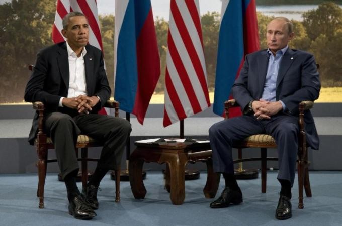 Tổng thống Mỹ Obama và Tổng thống Nga Vladimir Putin.