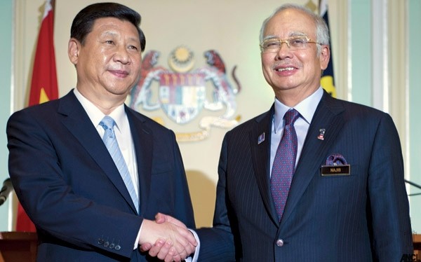 Chủ tịch Trung Quốc Tập Cận Bình và Thủ tướng Malaysia Najib Razak.