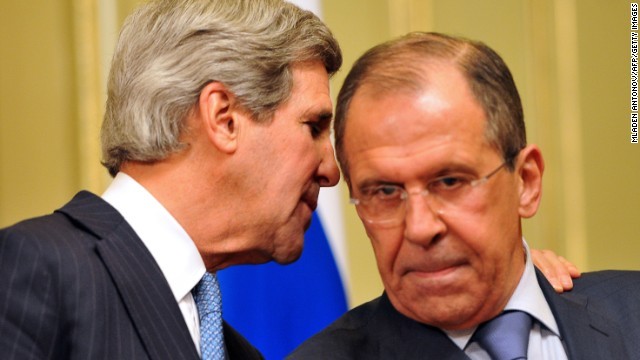 Ngoại trưởng Mỹ John Kerry và người đồng cấp Nga Sergei Lavrov. Hình minh họa.