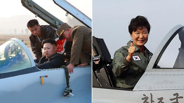 Lãnh đạo hàng đầu Nam - Bắc Hàn lên chiến đấu cơ.
