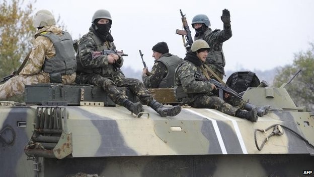 Lực lượng quân đội Ukraine ở miền Đông.