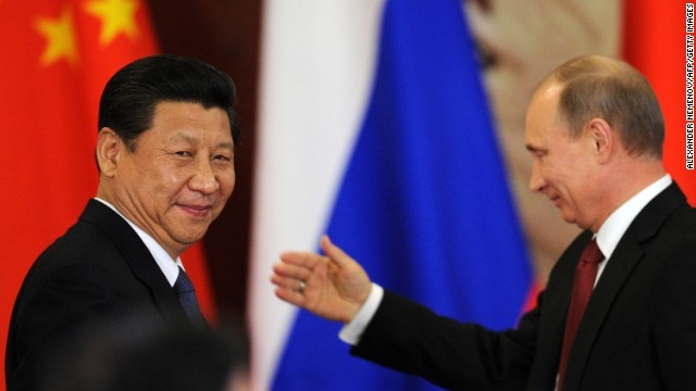 Chủ tịch Trung Quốc Tập Cận Bình và Tổng thống Nga Vladimir Putin. Ảnh: CNN.