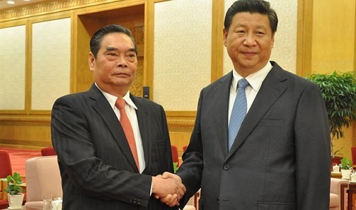 Thường trực Ban Bí thư Lê Hồng Anh hội kiến với Chủ tịch Trung Quốc Tập Cận Bình.