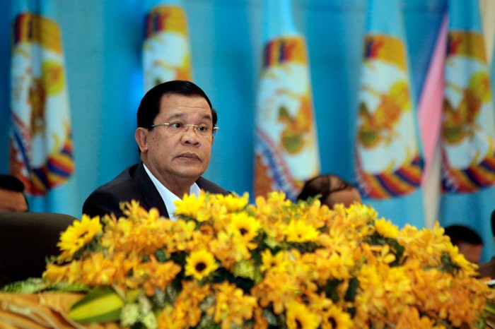 Thủ tướng Hun Sen trong đại hội bất thường đảng Nhân dân Campuchia.