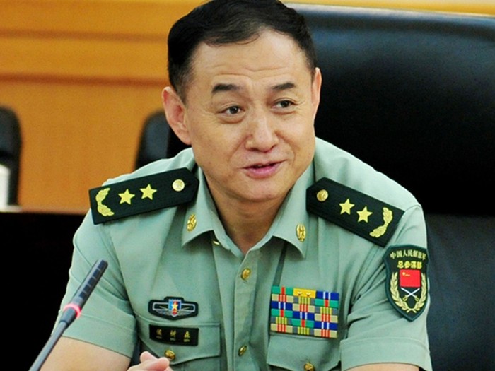 Hầu Thụ Lâm khi còn đeo lon Trung tướng.