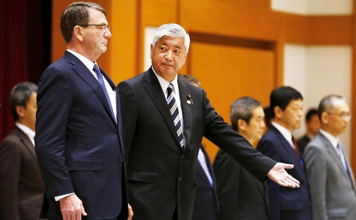 Bộ trưởng Quốc phòng Mỹ và người đồng cấp Nhật Bản tại Tokyo, ảnh: SCMP.