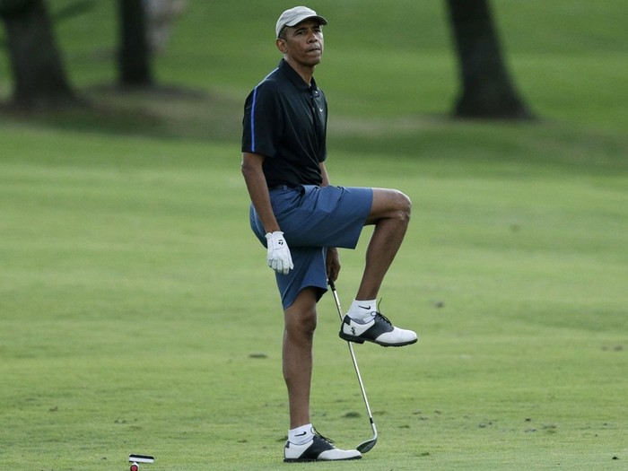 Theo Đa Chiều, Tổng thống Mỹ Barack Obama đi đánh golf trong ngày duyệt binh tại Hồng Trường 9/5. Ông Obama có đến Thiên An Môn hôm 3/9 tới đây hay không vẫn còn là câu hỏi đang bỏ ngỏ. Ảnh: Đa Chiều.