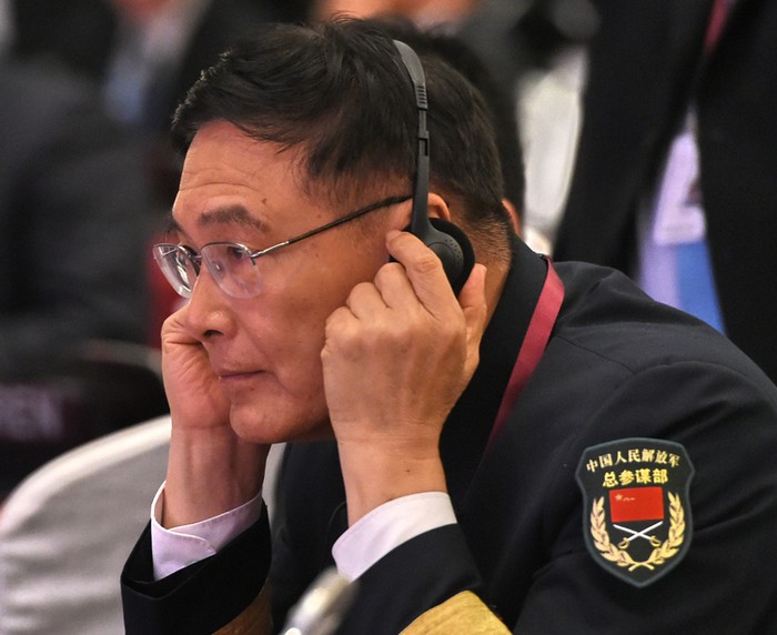 Trưởng đoàn Trung Quốc dự Đối thoại Shangri-la 2015 Tôn Kiến Quốc. Ảnh: Bloomberg.