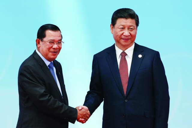 Thủ tướng Campuchia Hun Sen và Chủ tịch Trung Quốc Tập Cận Bình. Ảnh: Sea-globe.com