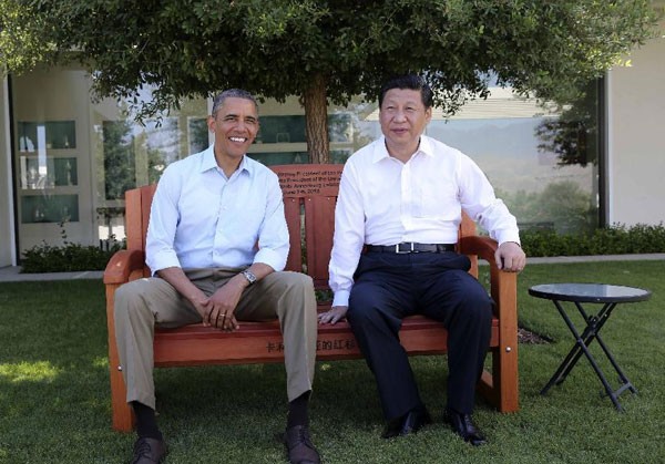 Tổng thống Obama và Chủ tịch Trung Quốc Tập Cận Bình. Ảnh: Tân Hoa Xã.