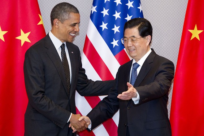 Ông Obama và ông Hồ Cẩm Đào, ảnh: The Wall Street Journal.