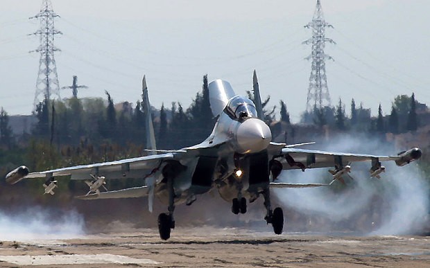 Su-30 tham chiến tại Syria, ảnh: The Telegraph.