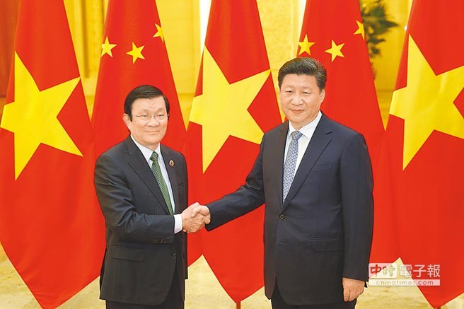 Chủ tịch nước Trương Tấn Sang và Chủ tịch Trung Quốc Tập Cận Bình, ảnh: China Times.