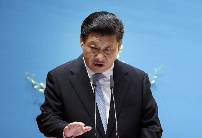 Chủ tịch Trung Quốc Tập Cận Bình phát biểu tại Đại học Quốc gia Singapore, ảnh: AP/Japan Times.