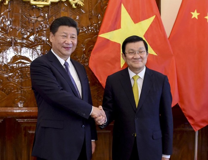 Chủ tịch nước Trương Tấn Sang và Chủ tịch Trung Quốc Tập Cận Bình, ảnh: Tân Hoa Xã.