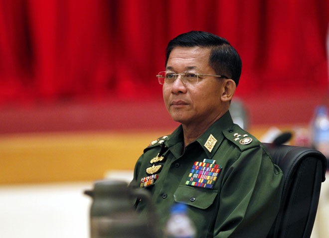 Tướng Min Aung Hlaing, Tổng tư lệnh các lực lượng vũ trang Myanmar. Ảnh: sycbyouth.org