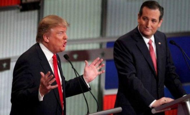 Donald Trump và đối thủ đáng gờm Ted Cruz. Ảnh: Reuters.