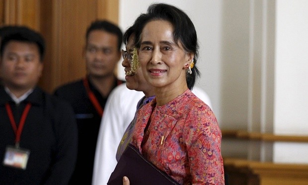 Bà Aung San Suu Kyi, Chủ tịch đảng NLD. Ảnh: The Guardian.