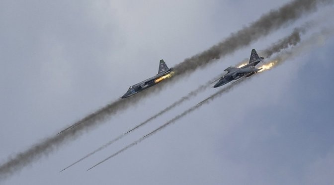 Máy bay Nga không kích trợ chiến quân chính phủ Syria.