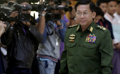 Tướng Min Aung Hlaing, ảnh: Tân Hoa Xã.