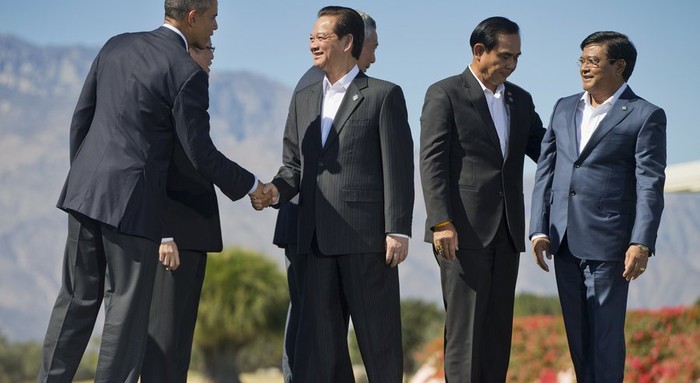 Tổng thống Obama, Thủ tướng Nguyễn Tấn Dũng và các nhà lãnh đạo ASEAN tại Sunnylands, ảnh: AP.