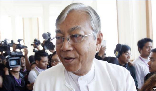 Ông Htin Kyaw thuộc NLD – người được bà Aung San Suu Kyi đề làm cử ứng viên Tổng thống – có thể là cái bóng cho lãnh tụ NLD thể hiện vai trò. Ảnh: AP.