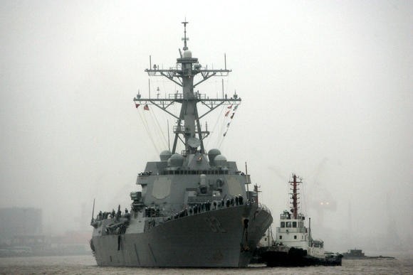 Chiến hạm USS Lassen Hoa Kỳ, ảnh: AP.