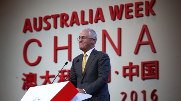 Thủ tướng Malcolm Turnbull tại Thượng Hải, ảnh: Andrew Meares / Financial Review.
