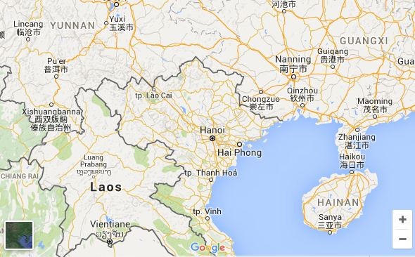 Đảo Hải Nam, Trung Quốc trên bản đồ Google Maps, ảnh minh họa.