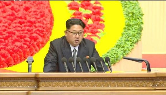 Chủ tịch CHDCND Triều Tiên Kim Jong-un tại Đại hội 7 đảng Lao động Triều Tiên, ảnh: KCNA/Nikkei Asian Review.