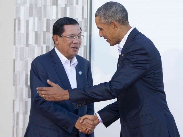 Thủ tướng Hun Sen lần đầu tiên thăm Mỹ dự hội nghị thượng đỉnh Sunnylands, ảnh: AP.