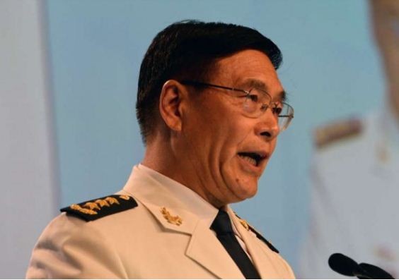 Ông Tôn Kiến Quốc, trưởng đoàn Trung Quốc tham gia Đối thoại Shangri-la năm nay tiếp tục thách thức dư luận với nhiều tuyên bố ngang ngạnh. Ảnh: SCMP.