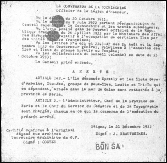 Nghị định số 4702-CP ngày 21/12/1933 của Thống đốc Nam Kỳ Krautheimer. Nguồn: webcitation.org.